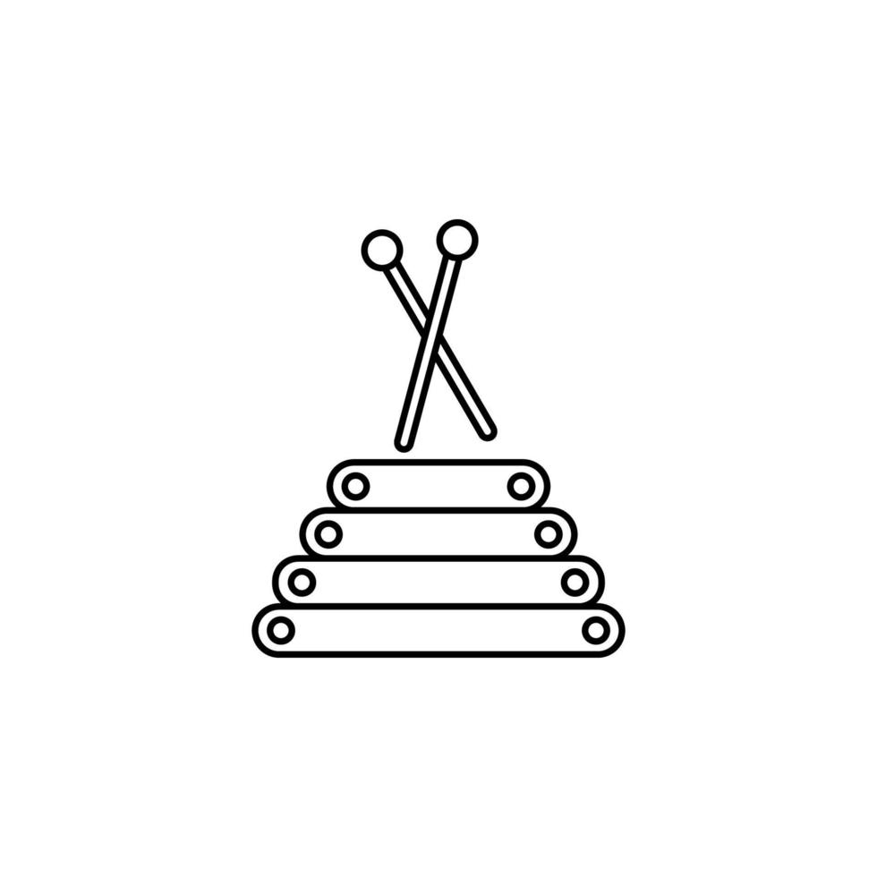 xylofon linje vektor ikon illustration
