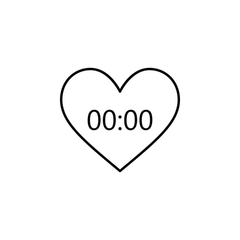 hjärta formad klocka vektor ikon illustration