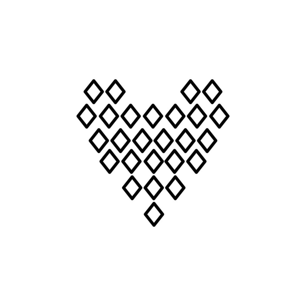 hjärtan med romb vektor ikon illustration