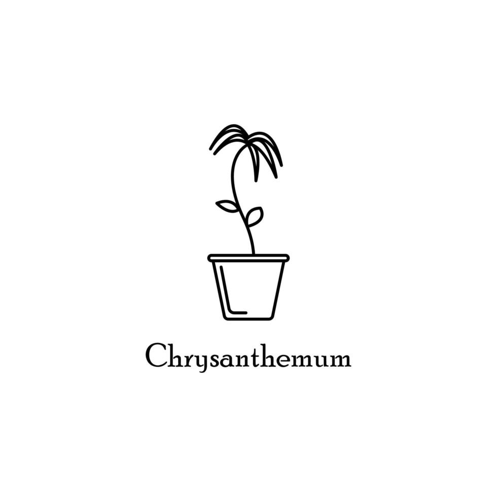 Chrysantheme im Topf Vektor Symbol Illustration