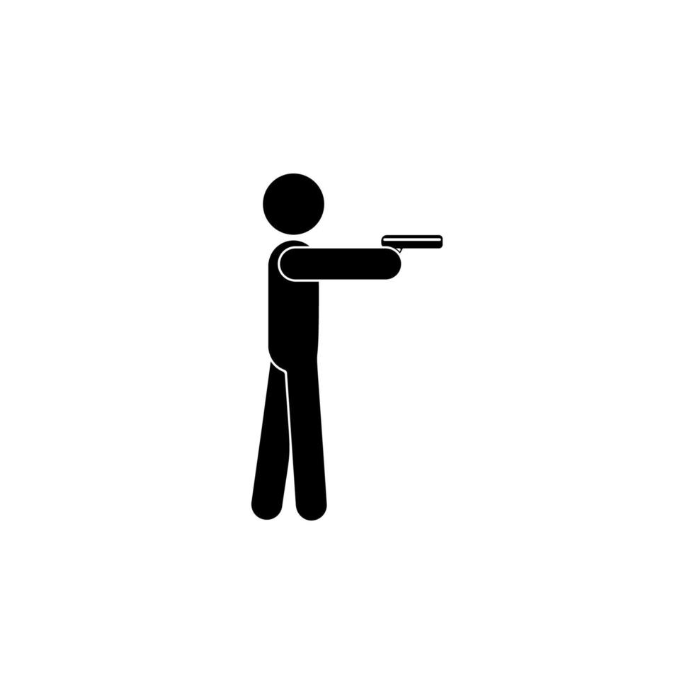 Pistole Schießen Vektor Symbol Illustration