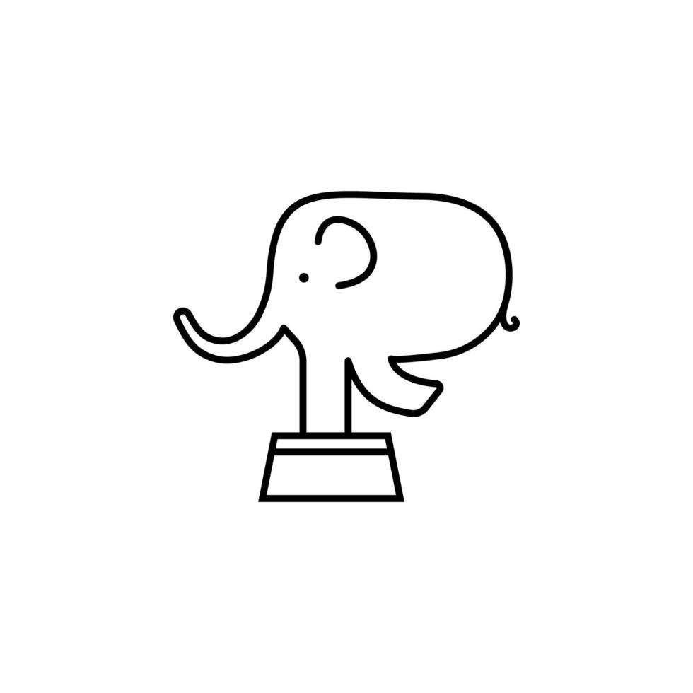 elefant, cirkus vektor ikon illustration