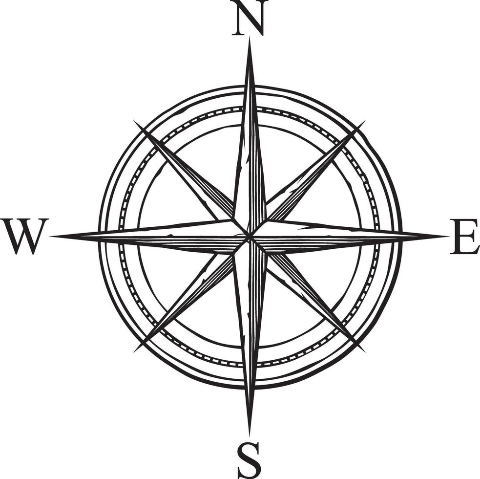 Kompassvektorikone im Retro-Design vektor