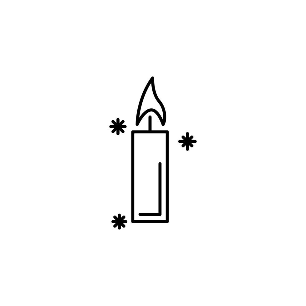 Kerze Schnee Konzept Linie Vektor Symbol Illustration