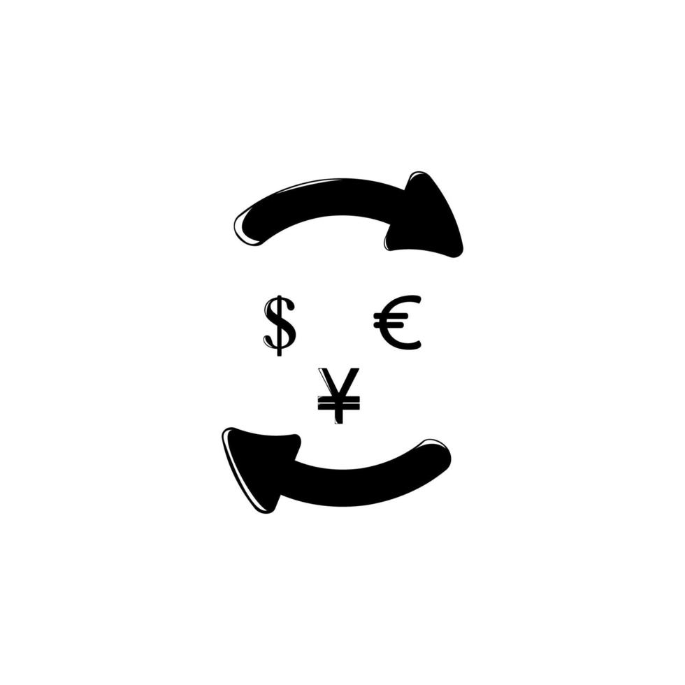 valuta utbyta vektor ikon illustration