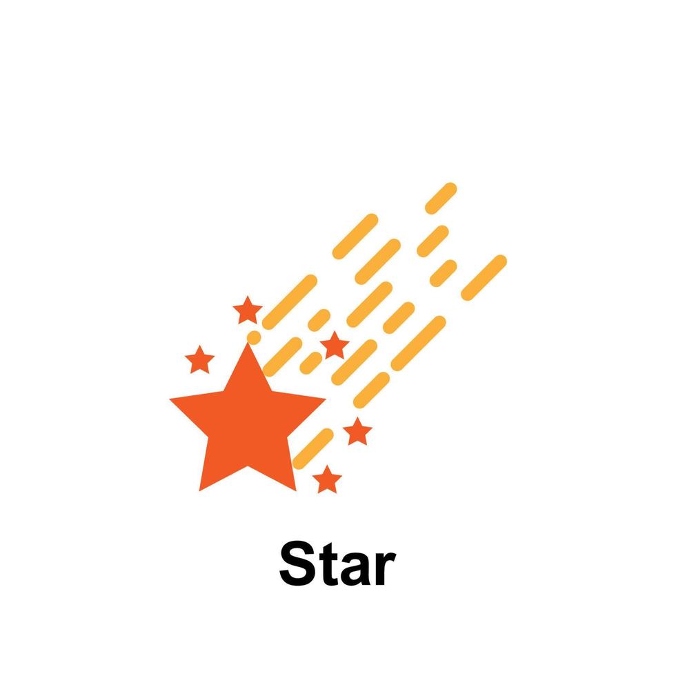 Raum, Star Farbe Vektor Symbol Illustration
