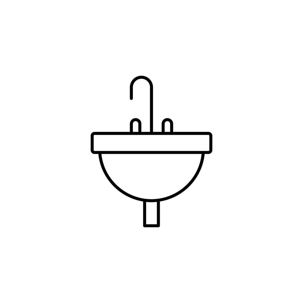 sinken im Badezimmer Vektor Symbol Illustration