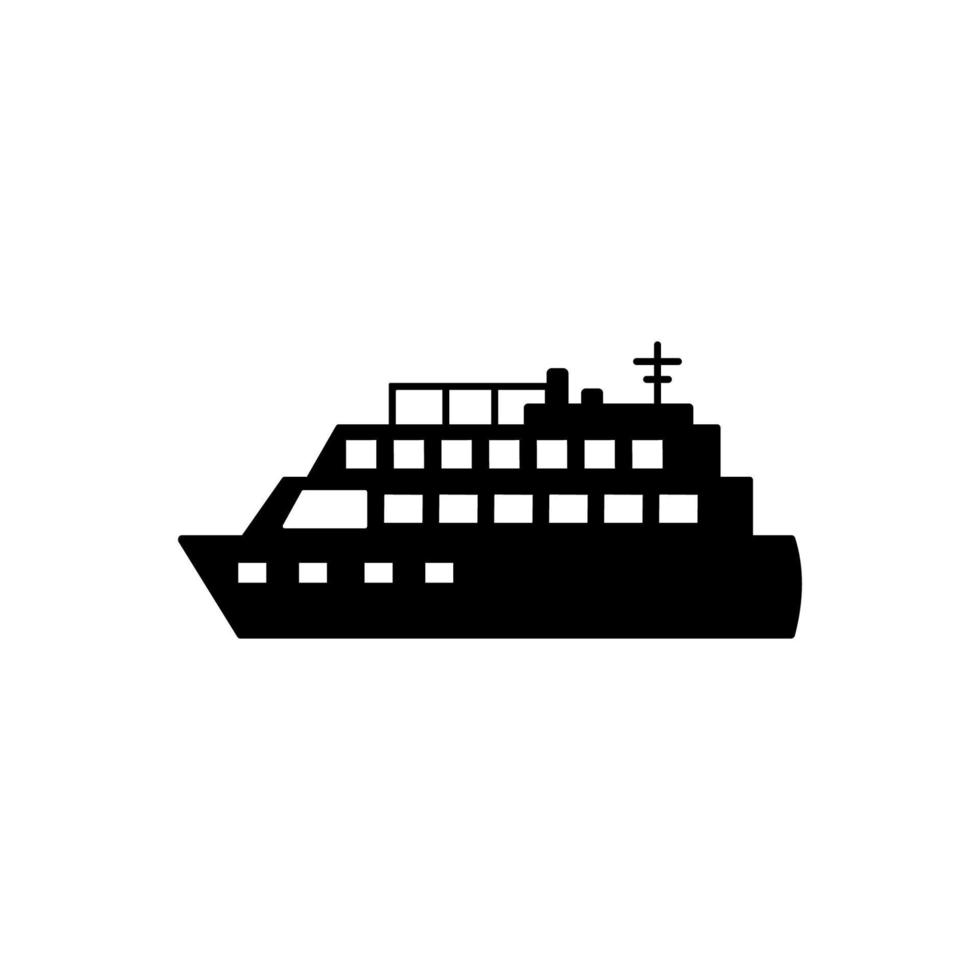 Wasser Transport, Kreuzfahrt Schiff Vektor Symbol Illustration