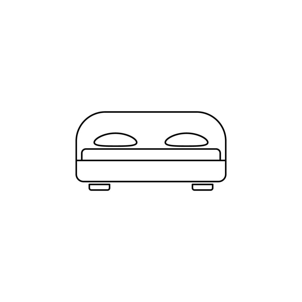 två dubbel- säng vektor ikon illustration