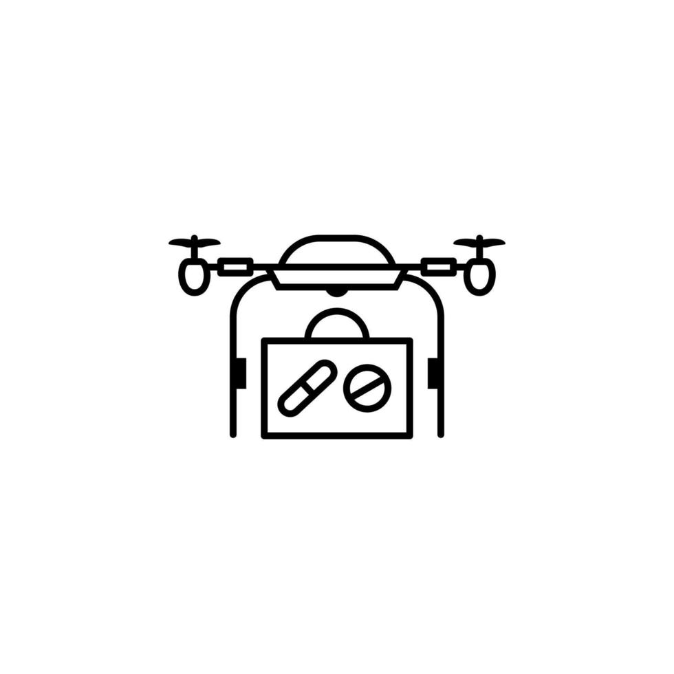 quadcopter, Drönare, piller medicin vektor ikon illustration