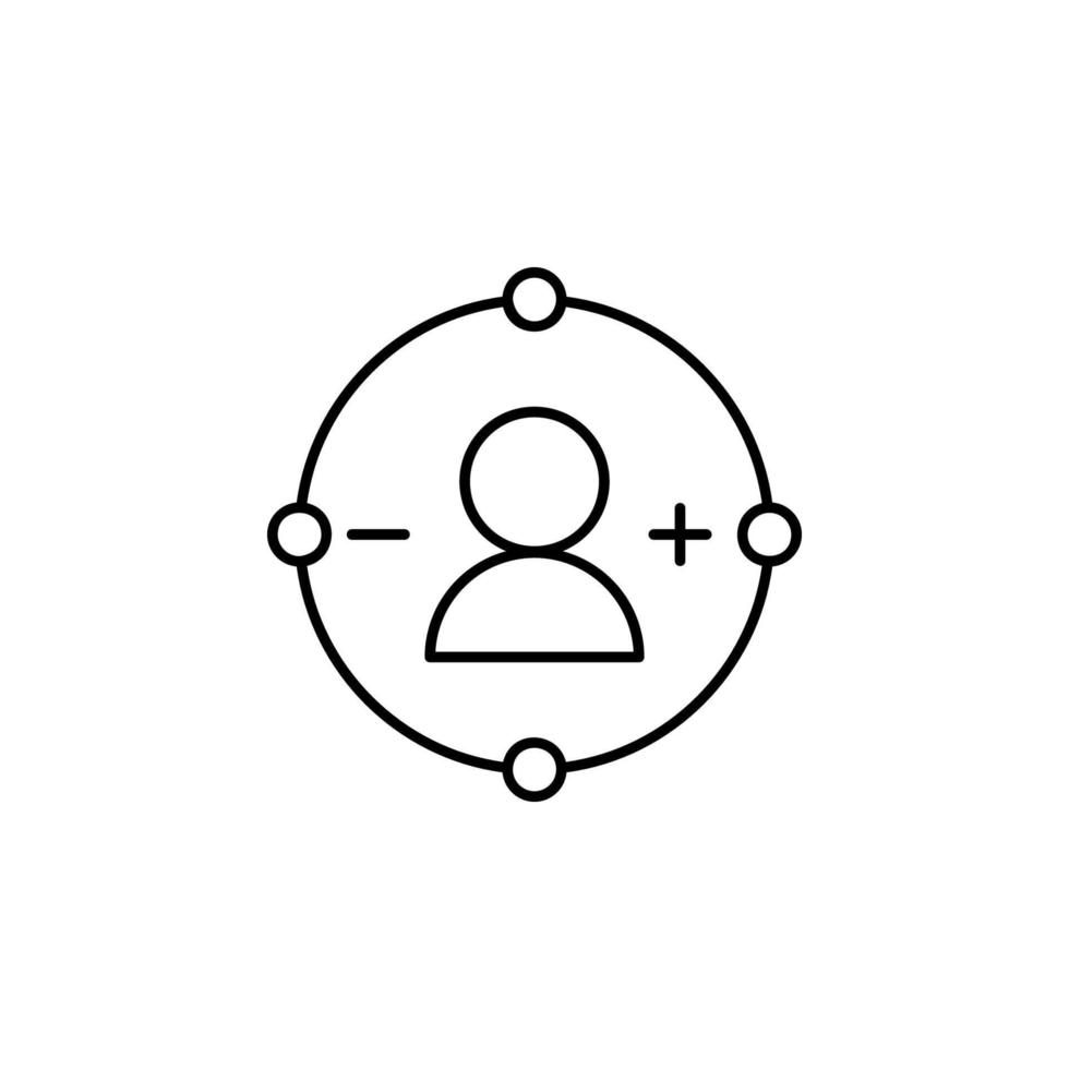 Benutzer, Plus, Minus Vektor Symbol Illustration