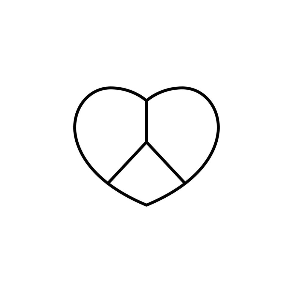 Herz und Frieden Symbol Vektor Symbol Illustration