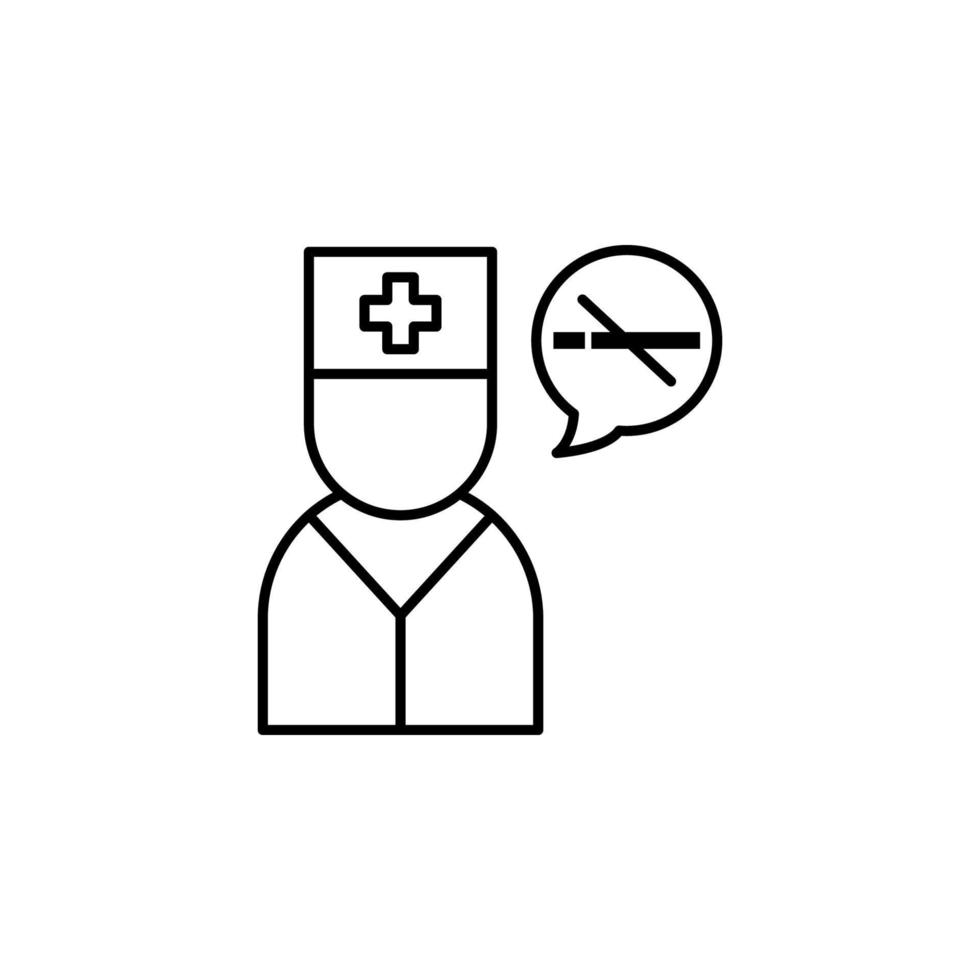 Arzt, Nein Rauchen, Erwärmen, Gesundheitswesen Vektor Symbol Illustration