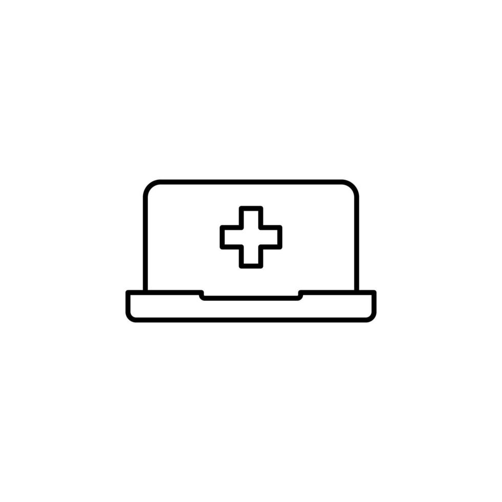 bärbar dator medicinsk vektor ikon illustration