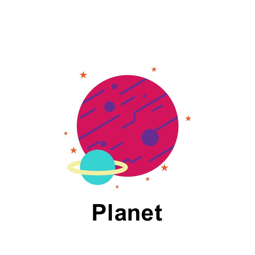 Plats, planet Färg vektor ikon illustration