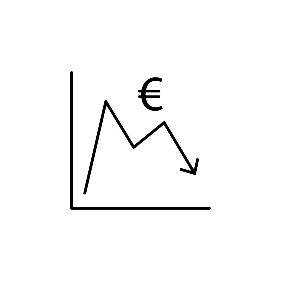 Euro Statistiken Vektor Symbol Illustration