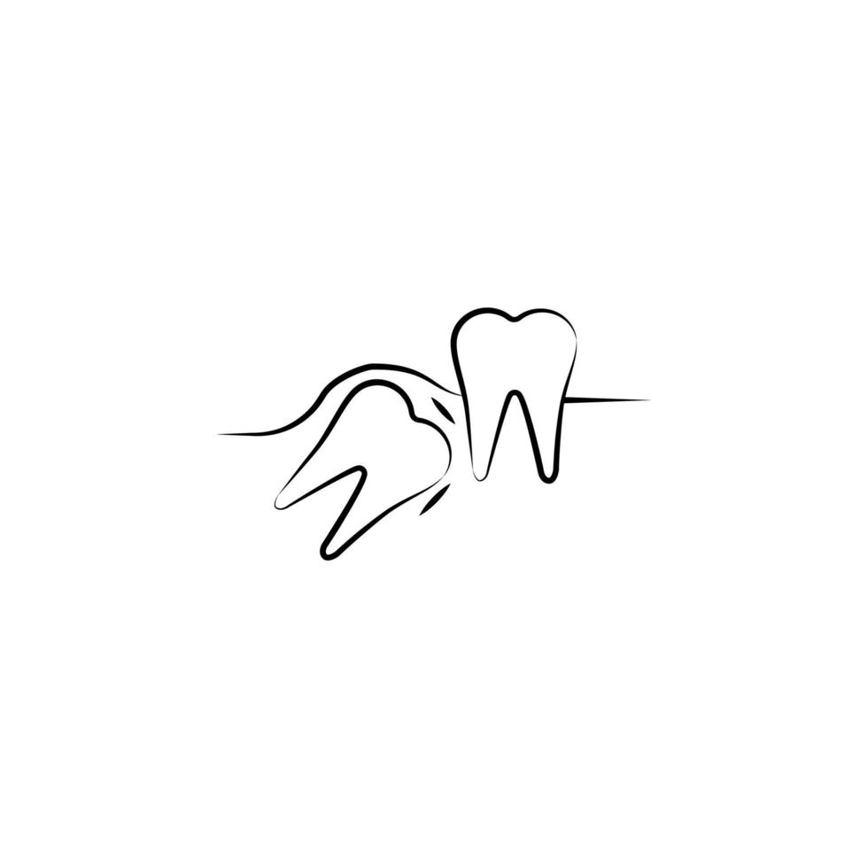 dold tänder vektor ikon illustration