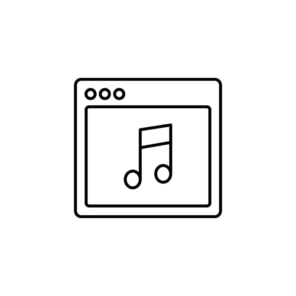 Browser Musik- Website Vektor Symbol Illustration