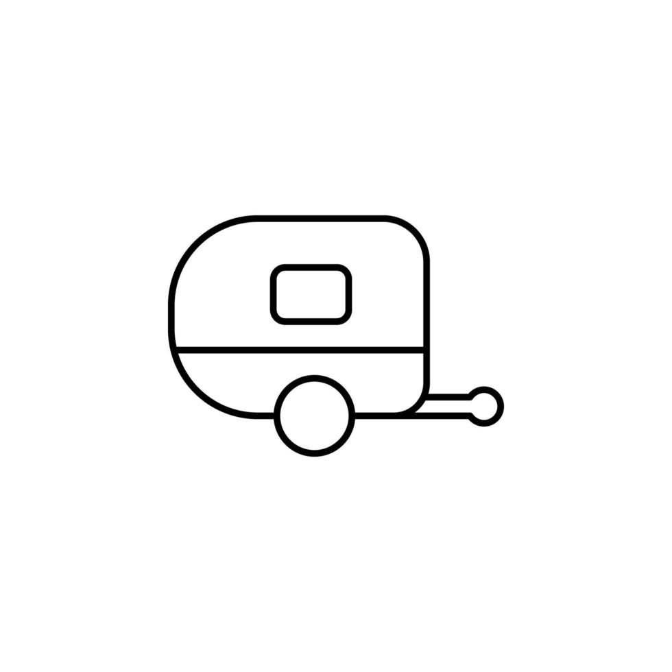 trailer linje vektor ikon illustration