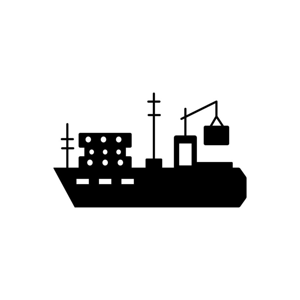 Wasser Transport, Ladung Schiff Vektor Symbol Illustration