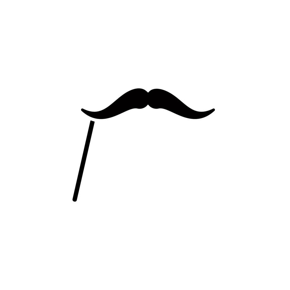 ein Schnurrbart auf ein Stock Stil Vektor Symbol Illustration