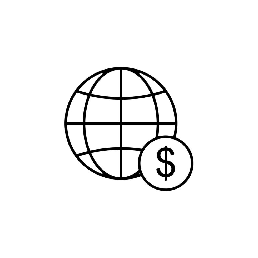 Welt Markt Dollar Vektor Symbol Illustration