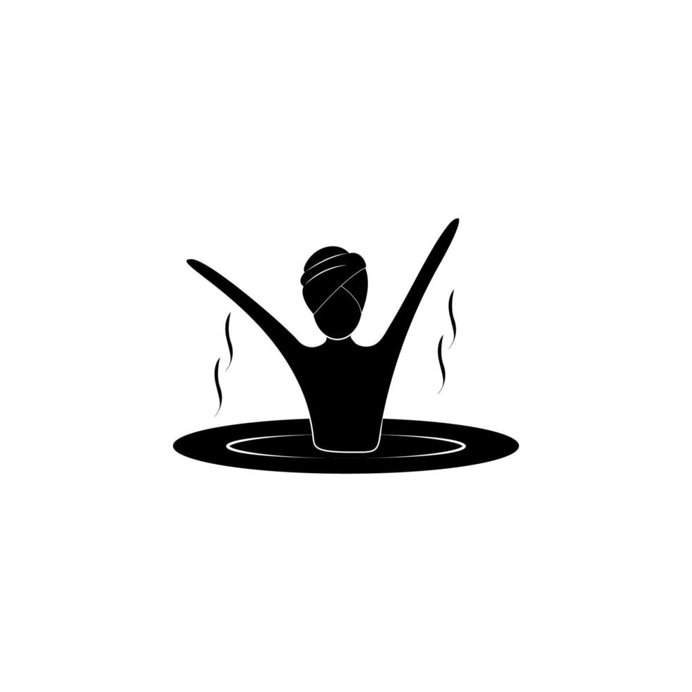 das Mädchen im das Schwimmbad Vektor Symbol Illustration