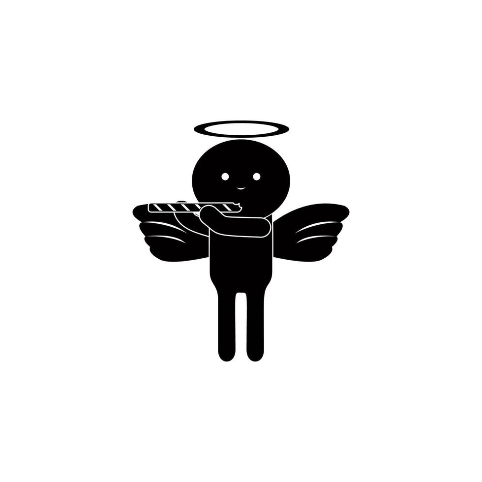 Engel mit ein Süss Stock Vektor Symbol Illustration