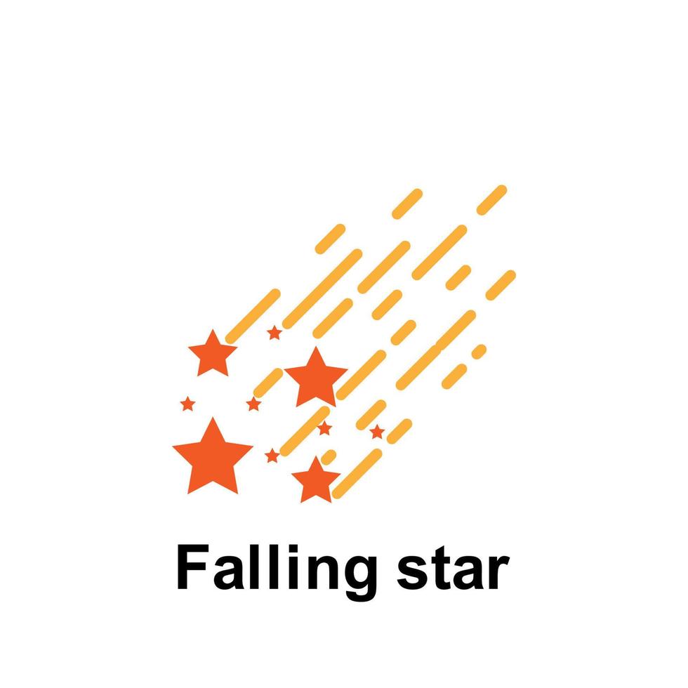 Raum, fallen Star Farbe Vektor Symbol Illustration
