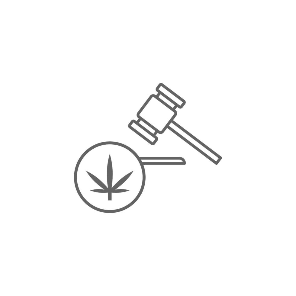 Gericht, Marihuana Vektor Symbol Illustration