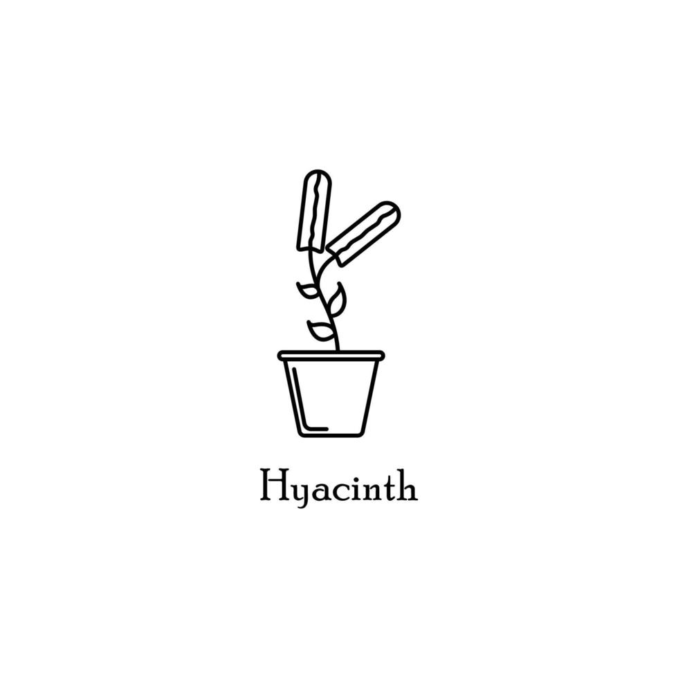 hyacint i pott vektor ikon illustration