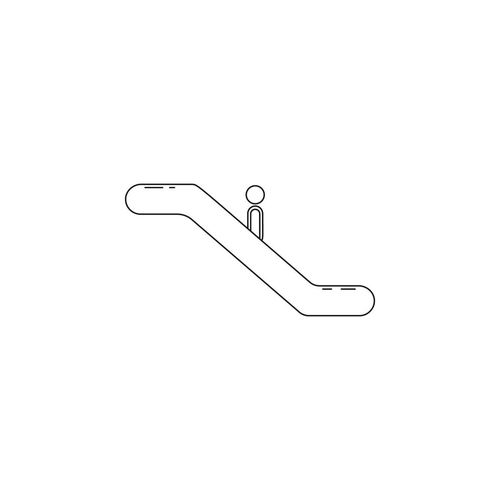 Rolltreppe Nieder Vektor Symbol Illustration