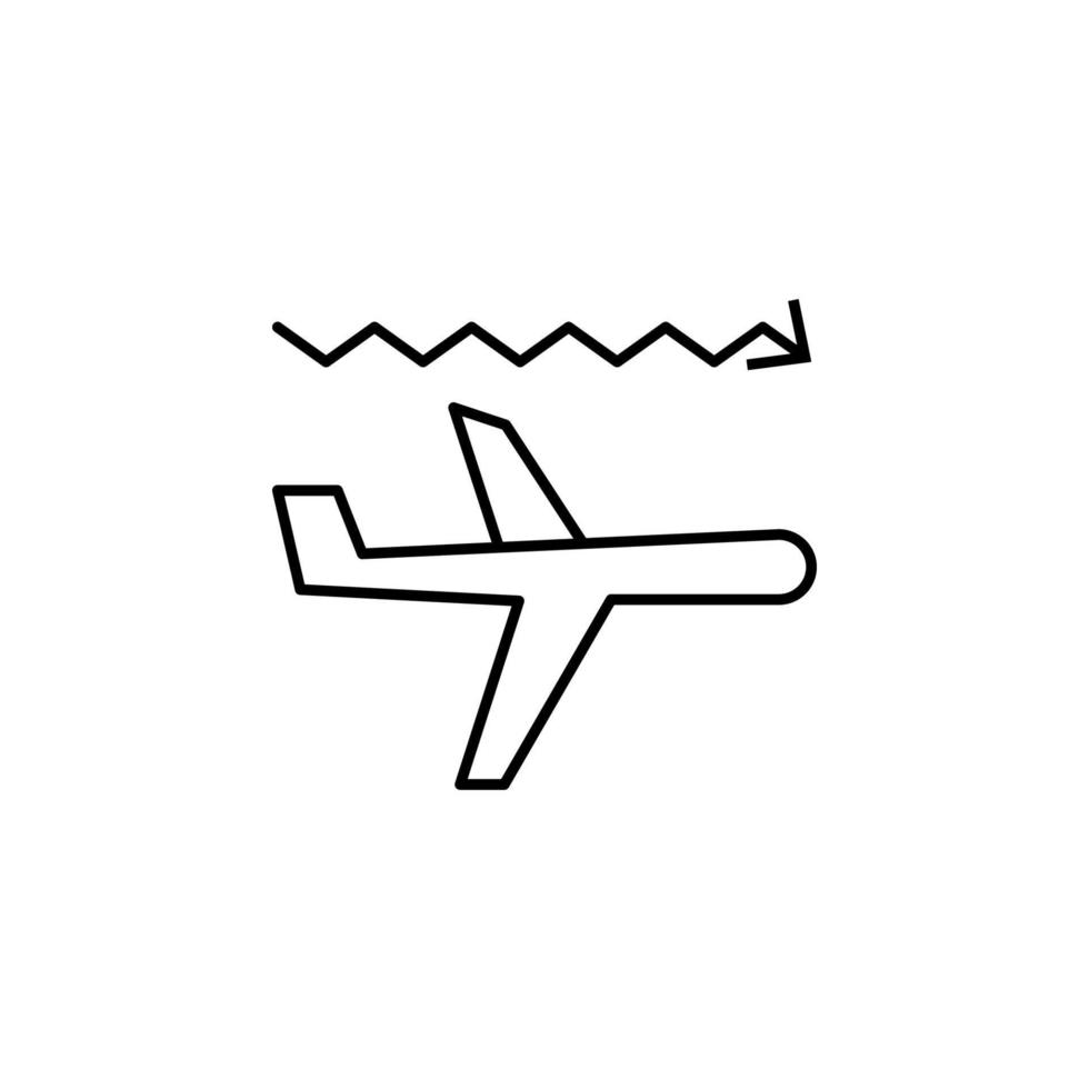 flygplan turbulens vektor ikon illustration