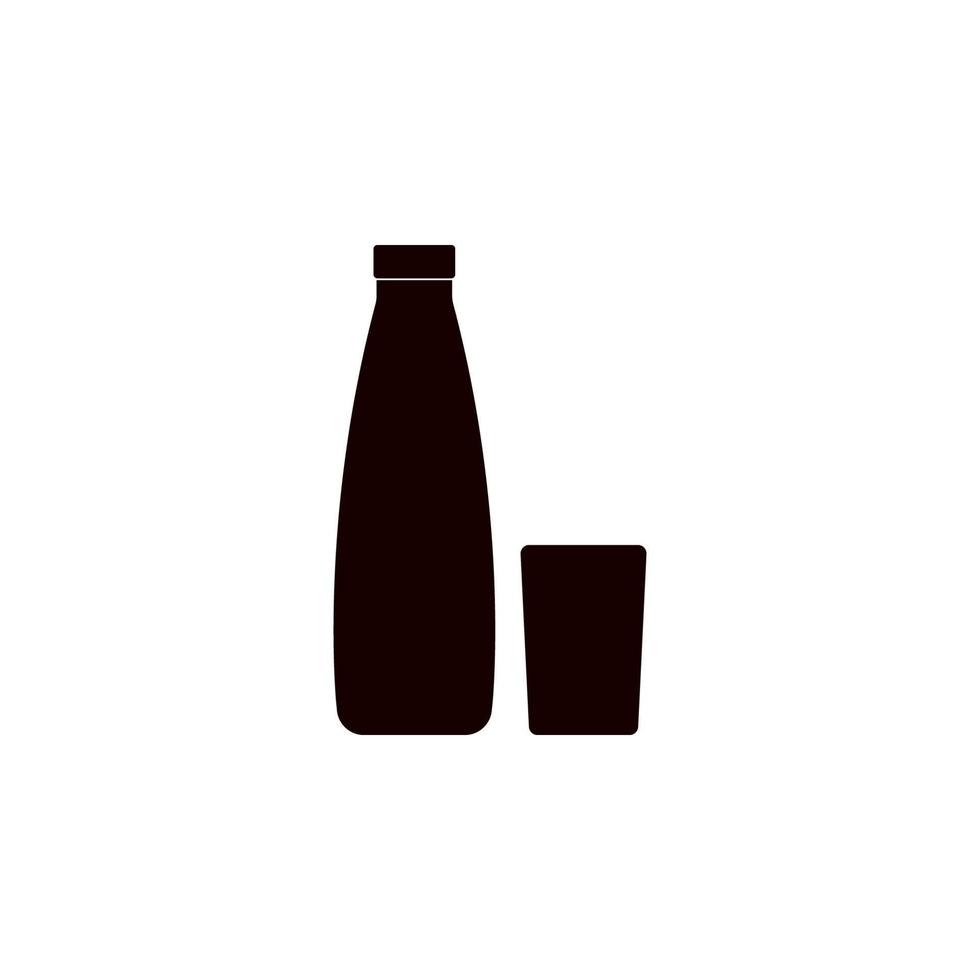 en flaska av mjölk och en glas vektor ikon illustration