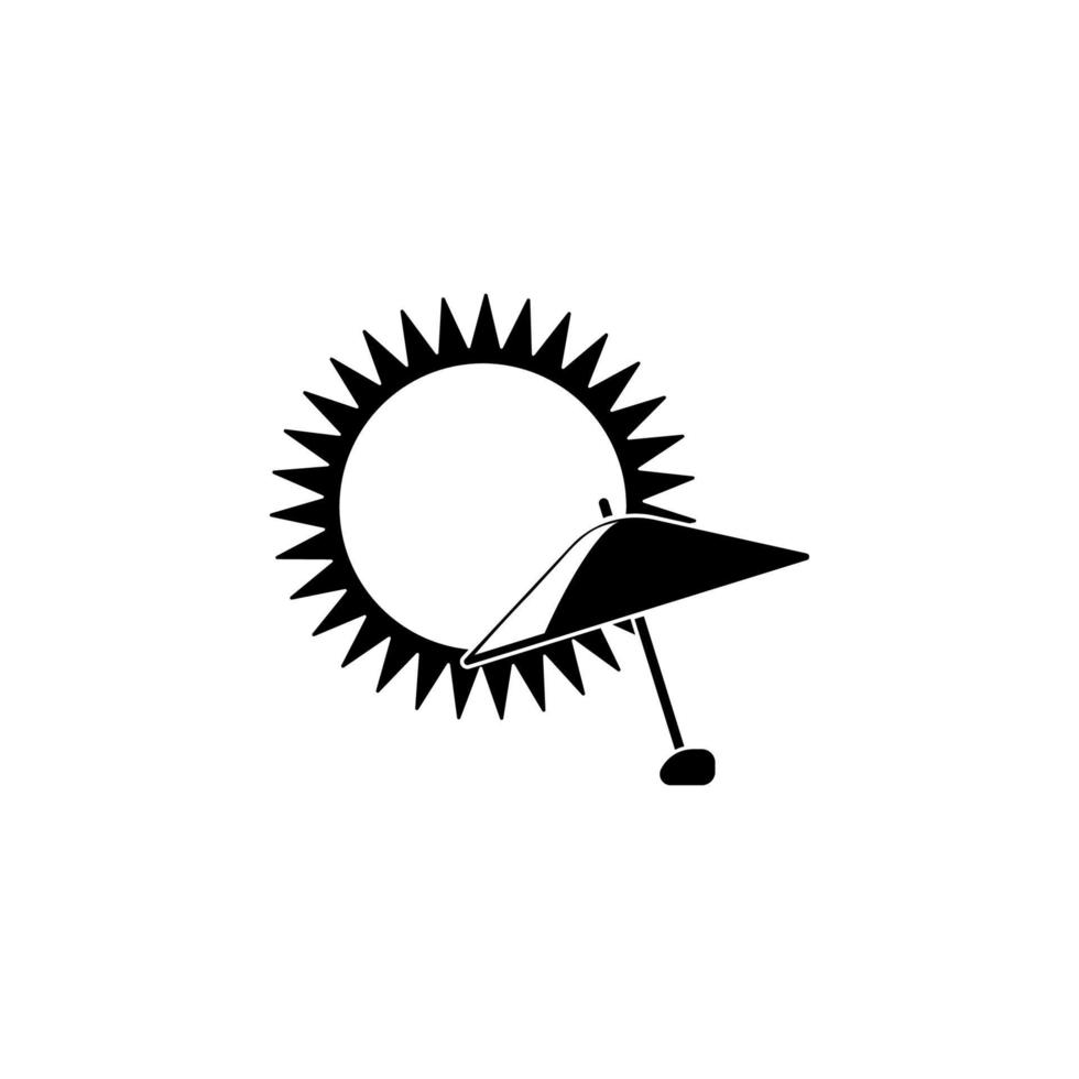 strand paraply och Sol vektor ikon illustration