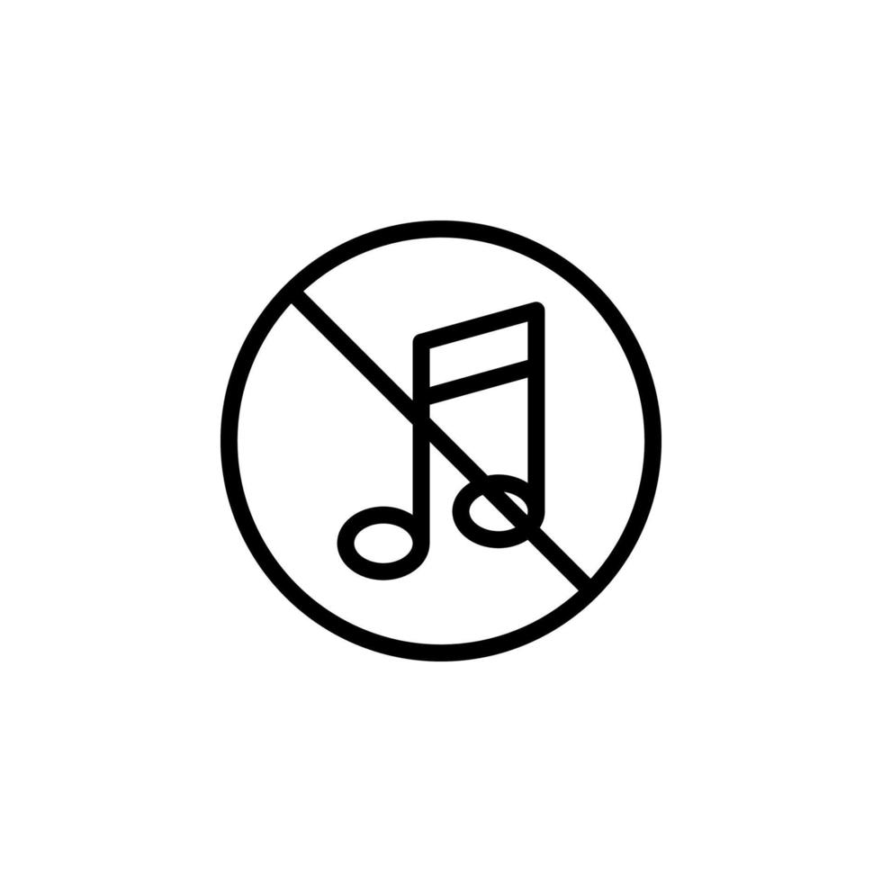 förbjuda musik vektor ikon illustration