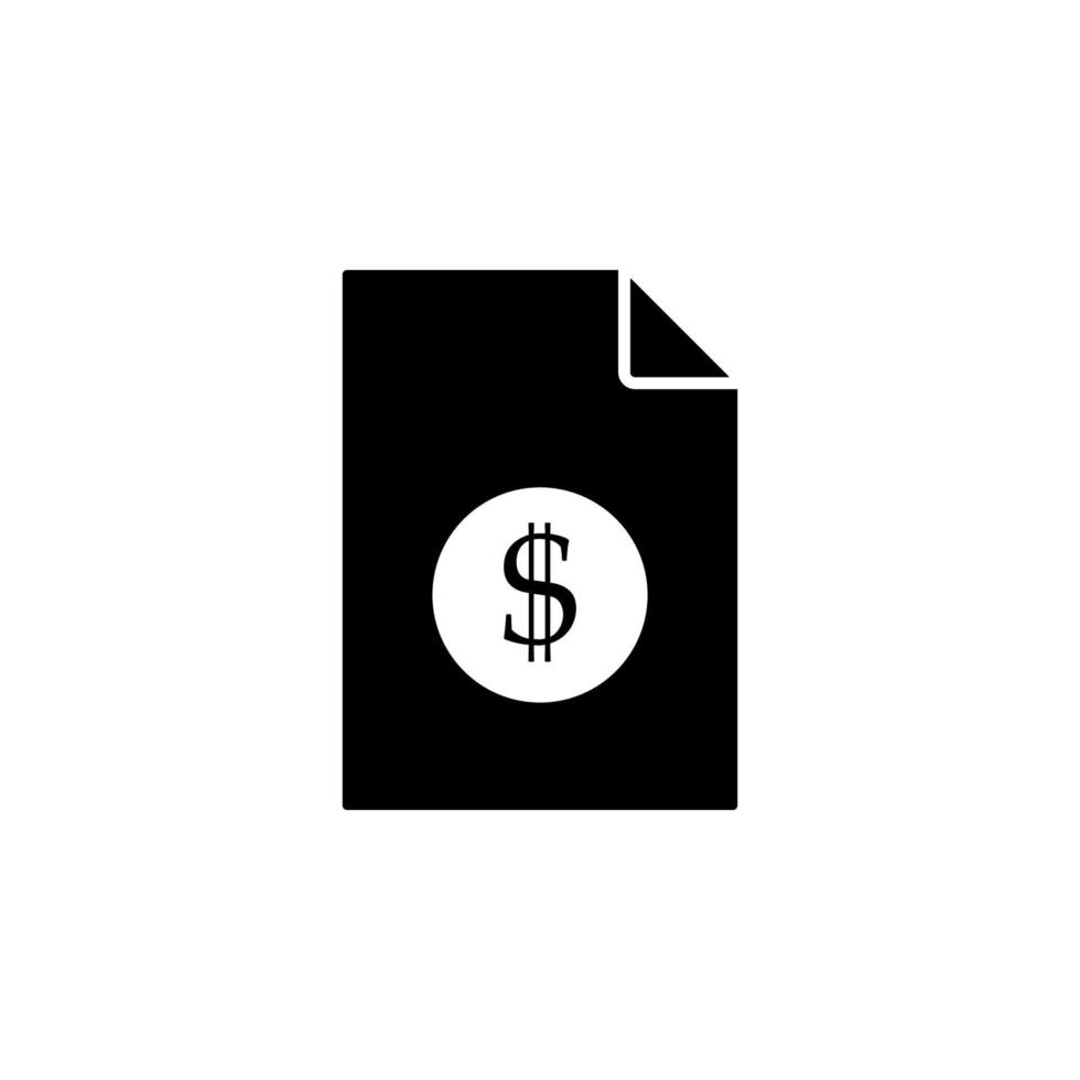 dollar på dokumentera vektor ikon illustration