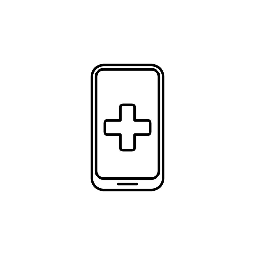 Handy, Mobiltelefon Telefon Arzt Linie Vektor Symbol Illustration