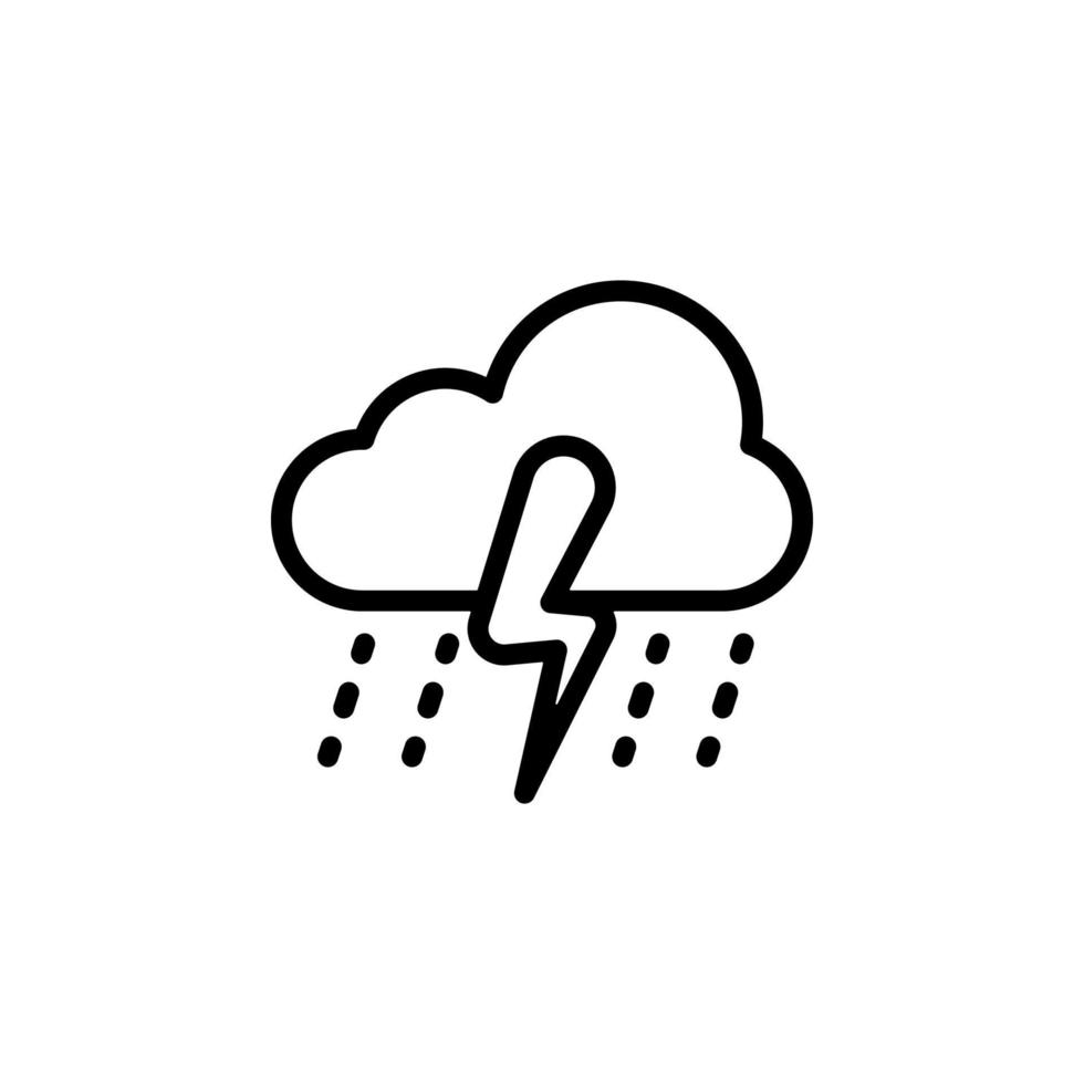 molnig regnig storm tecken vektor ikon illustration