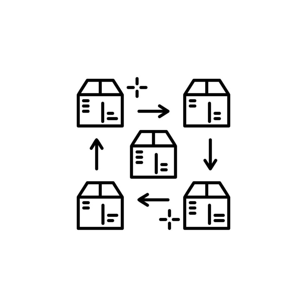 Paket Transport Box Vektor Symbol Illustration