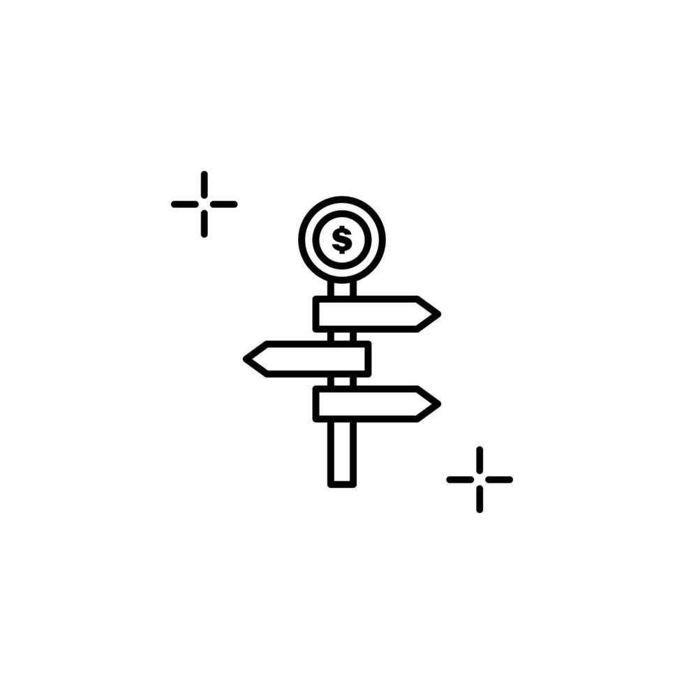 Straße Zeichen Dollar Vektor Symbol Illustration