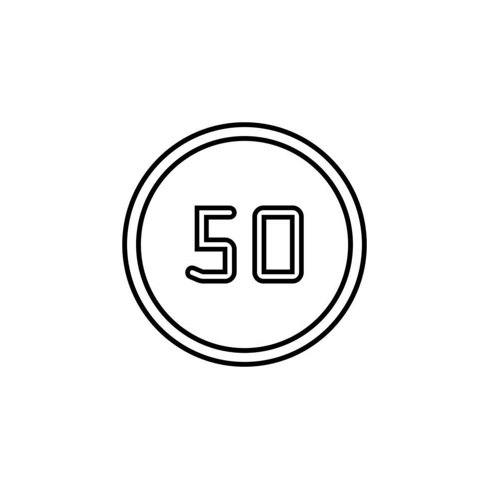 Beschränkung 50 Vektor Symbol Illustration