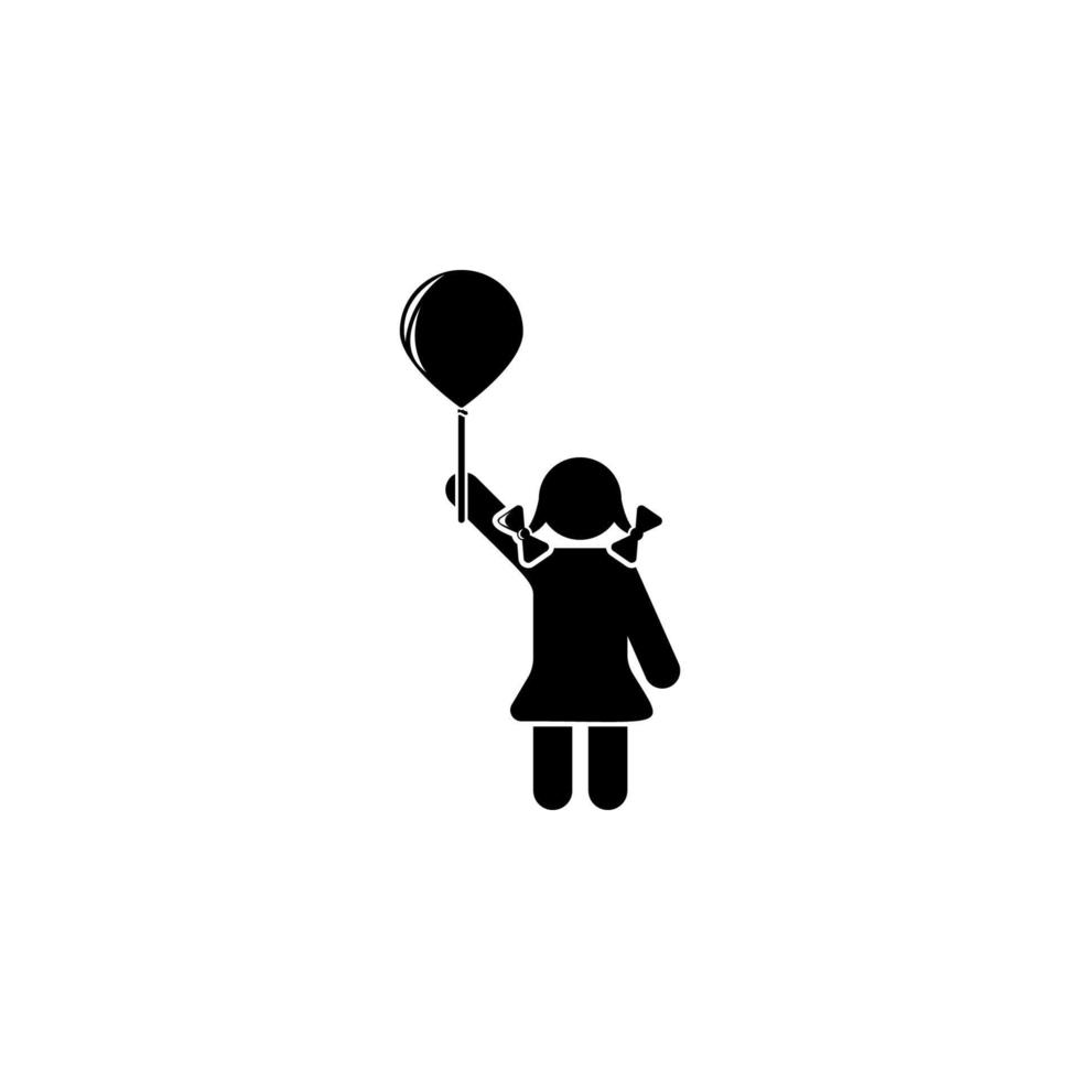 Mädchen mit ein Ball Vektor Symbol Illustration