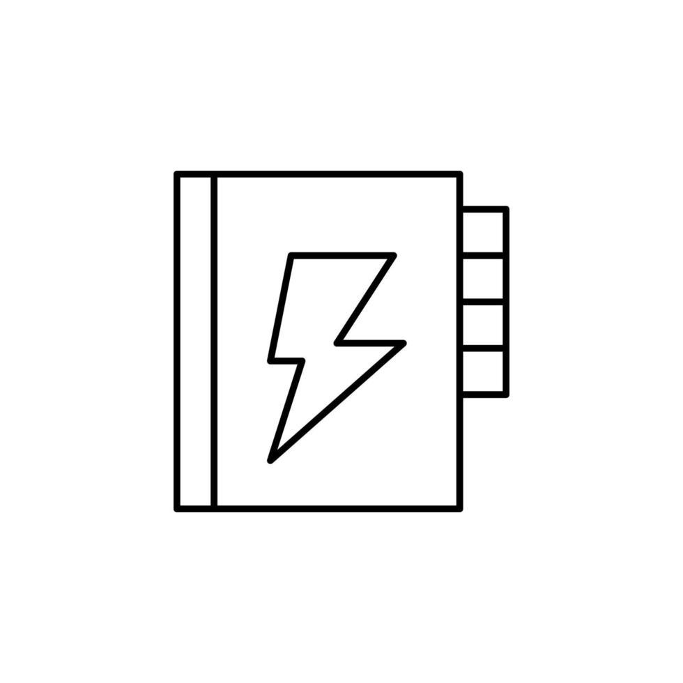 Elektrizität, Notizbuch Vektor Symbol Illustration