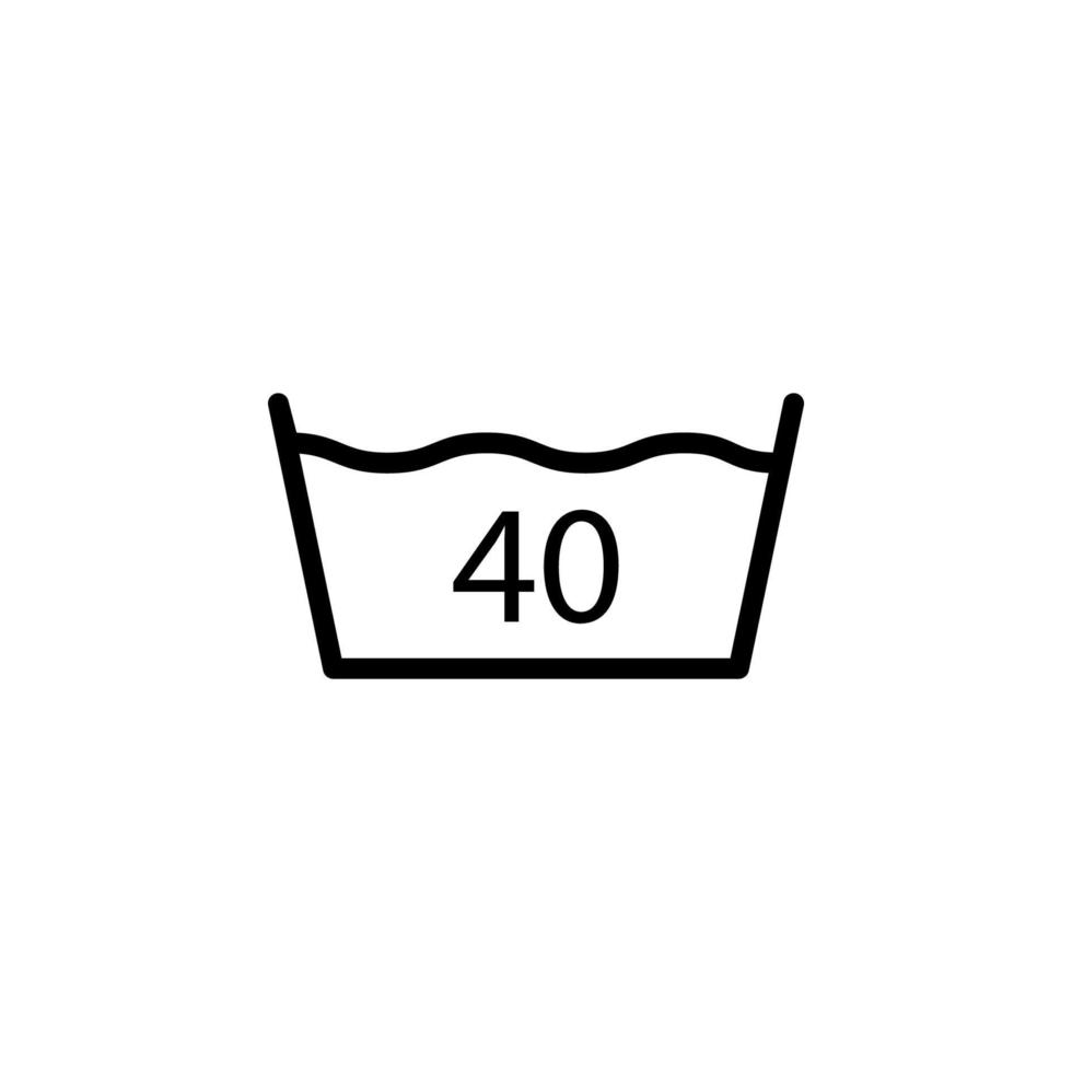 waschen 40 Vektor Symbol Illustration