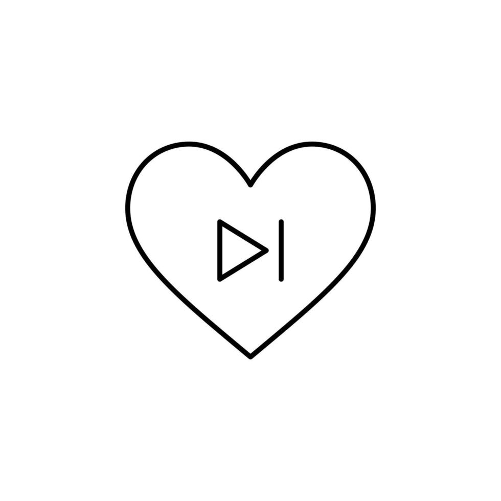hjärta spela Nästa knapp vektor ikon illustration
