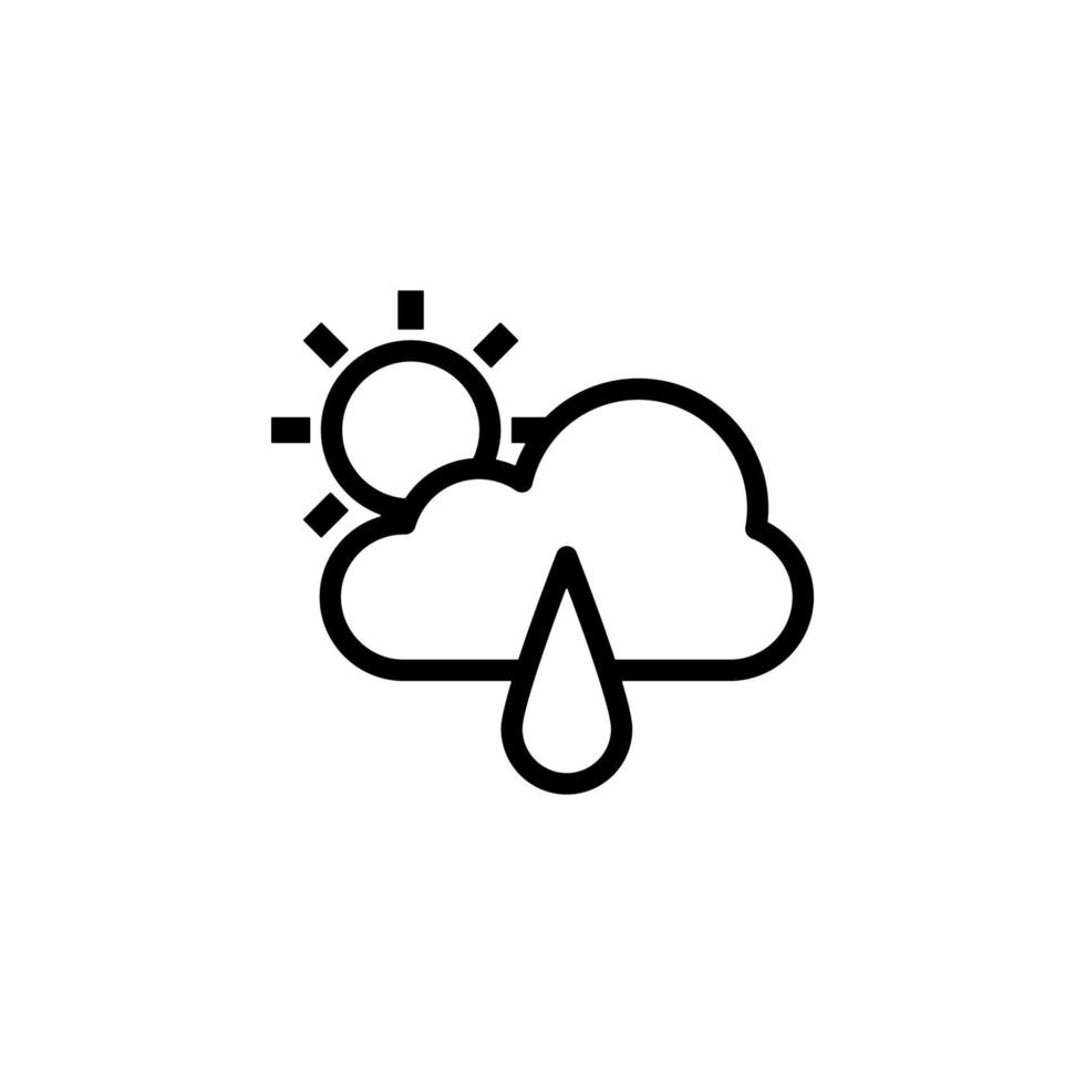 wolkig Sonne regnerisch Zeichen Vektor Symbol Illustration