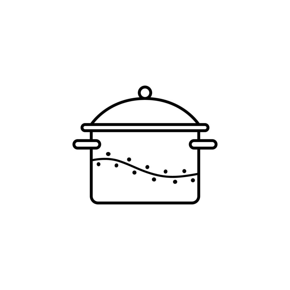 Kasserolle, Kochen Topf, Topf Vektor Symbol Illustration