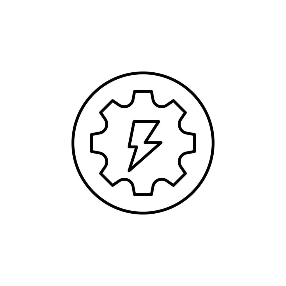 Elektrizität, Ausrüstung Rad Vektor Symbol Illustration