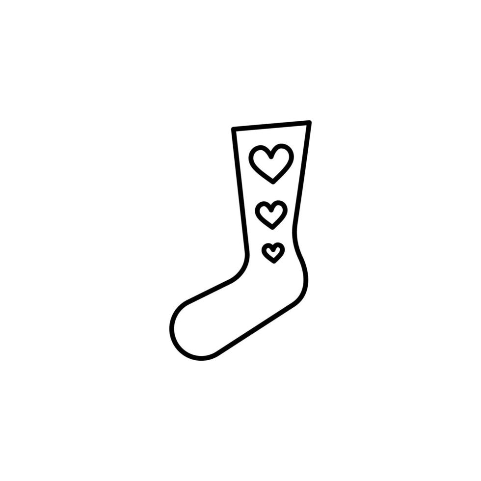 Socke mit Herzen Vektor Symbol Illustration